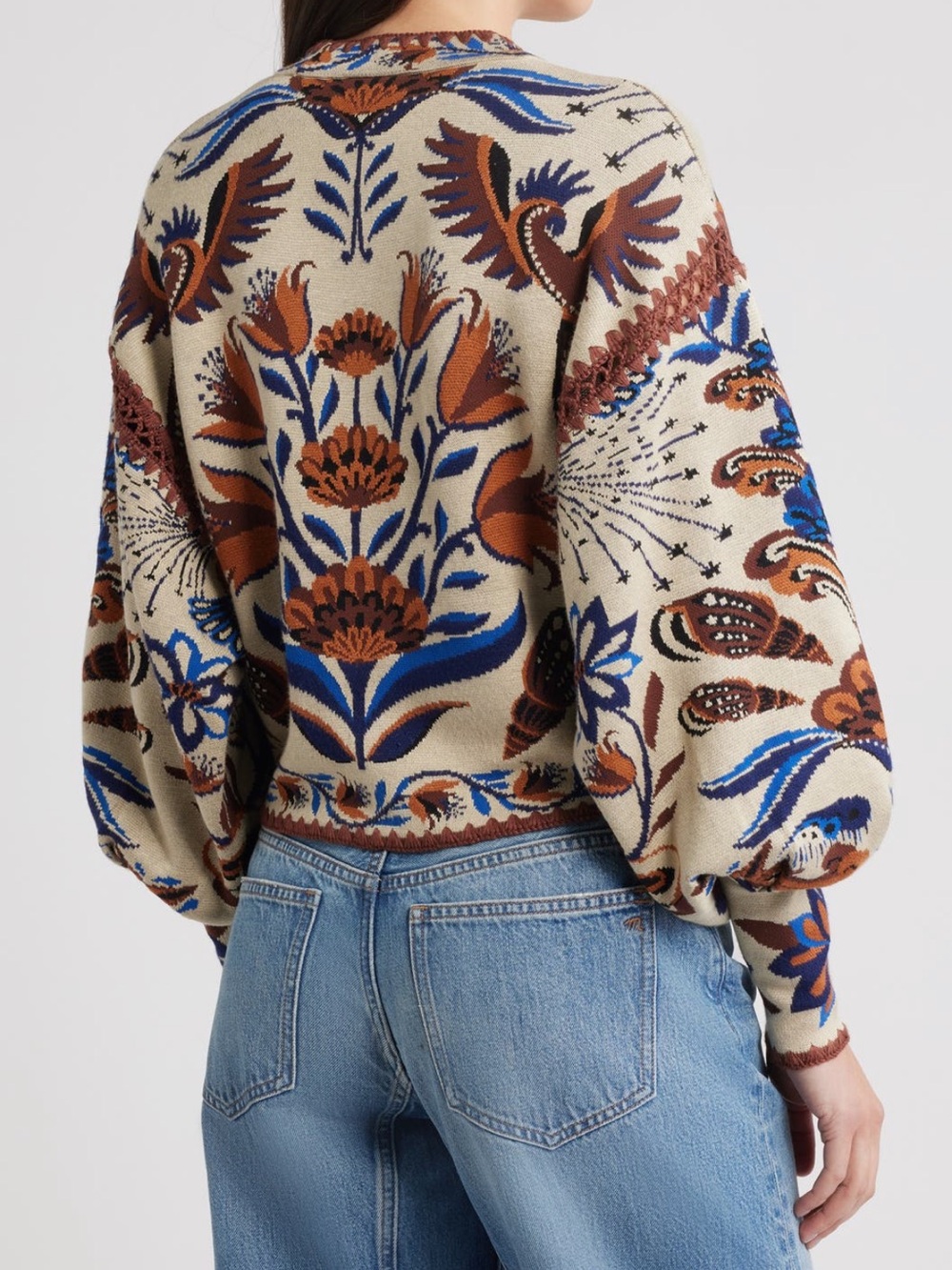 FARM Rio Nature Land Sand Knit Cardigan NWT Size XL Boho - Picture 2 of 10